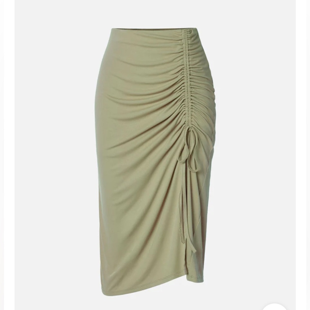 OGL Eco-SkinKiss® Drawstring Cinched Midi Skirt